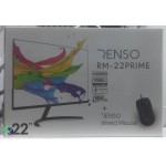 مانیتور رنسو مدل RM-22PRIME سایز 22 اینچ، رزولوشن Full HD، پنل IPS، نرخ بروزرسانی تصویر 100 هرتز، نسبت تصویر 16:9، یک پورت HDMI و یک پورت VGA به همراه ماوس