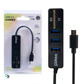 هاب ۳ پورت تایپ سی به همراه رم ریدر کیلینک مدل K8191