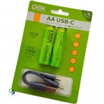 باتری قلمی شارژی DBK -پورت USB-C و ظرفیت ۲۲۲۰ میلی‌وات‌ساعت