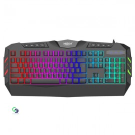 کیبورد گیمینگ هیسکا مدل -HX-KEG400 RGB، سوییچ ممبران، Full-Size نورپردازی RGB